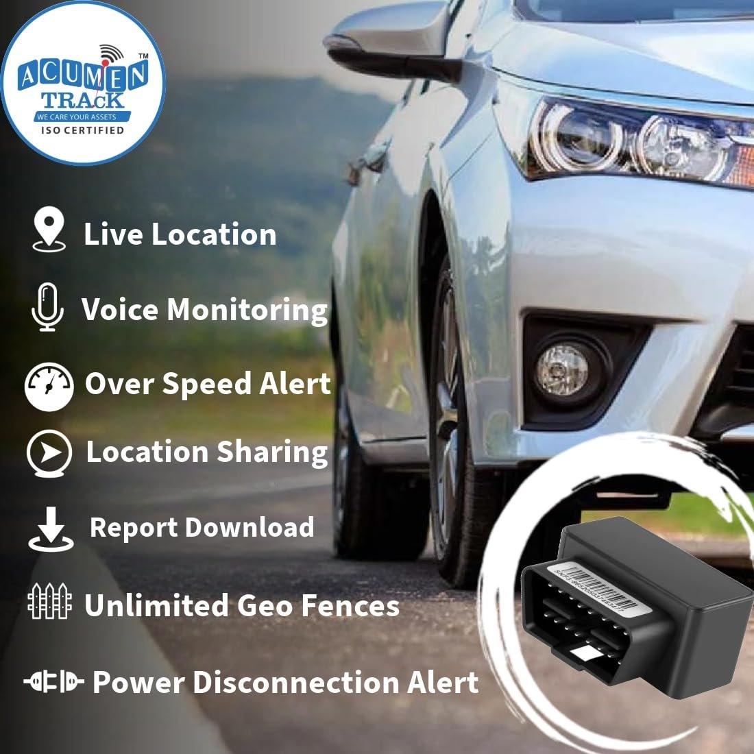 Acumen OBD Tracker - Hidden -GPS Tracker Device for Car with Voice Monitoring, (Made in India) (1 Year Android & iOS Subscription) - Image 11