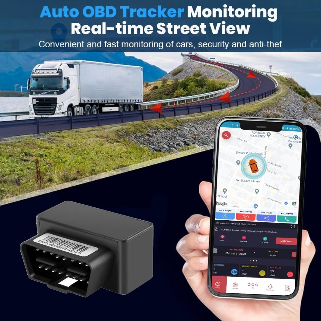 Acumen OBD Tracker - Hidden -GPS Tracker Device for Car with Voice Monitoring, (Made in India) (1 Year Android & iOS Subscription) - Image 12