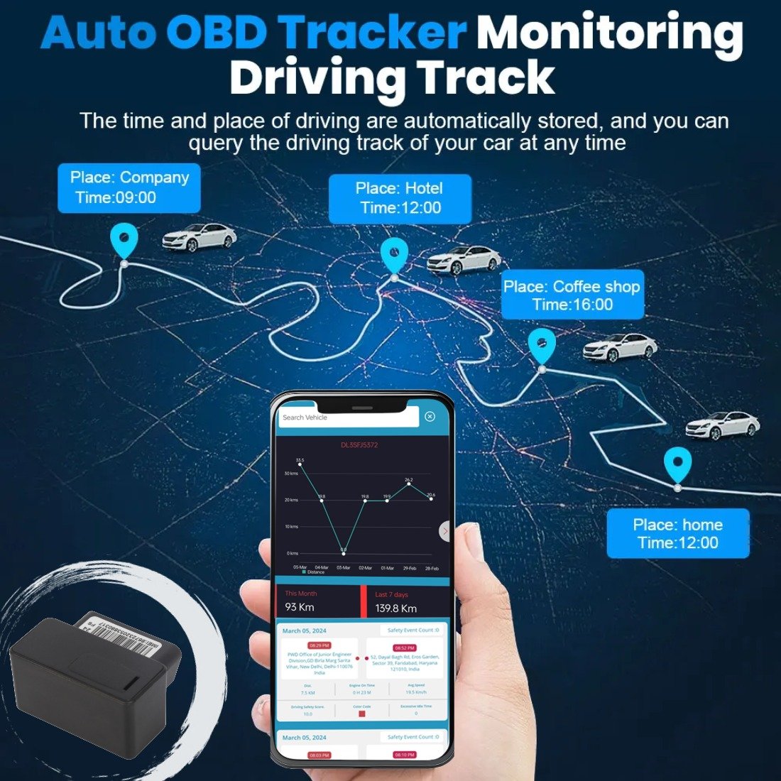 Acumen OBD Tracker - Hidden -GPS Tracker Device for Car with Voice Monitoring, (Made in India) (1 Year Android & iOS Subscription) - Image 7