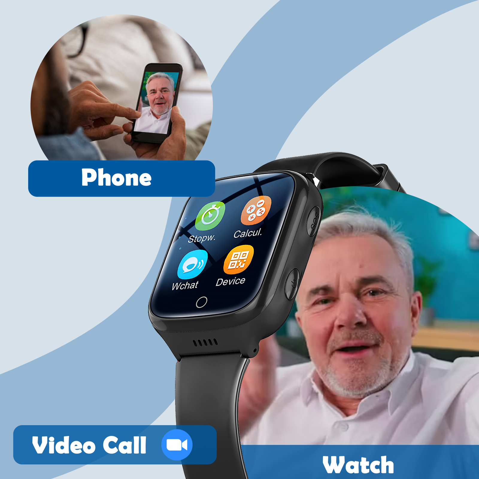 Acumen A1 4g Smart Watch with 1.44’’IPS Display|Advance GPS with Pedometer,Calories & Sleep Monitoring|Heart Rate,Body Tempture|SOS,Phone,Camera,Upto 4 Day Battery| Magnet Charging Port| - Image 3