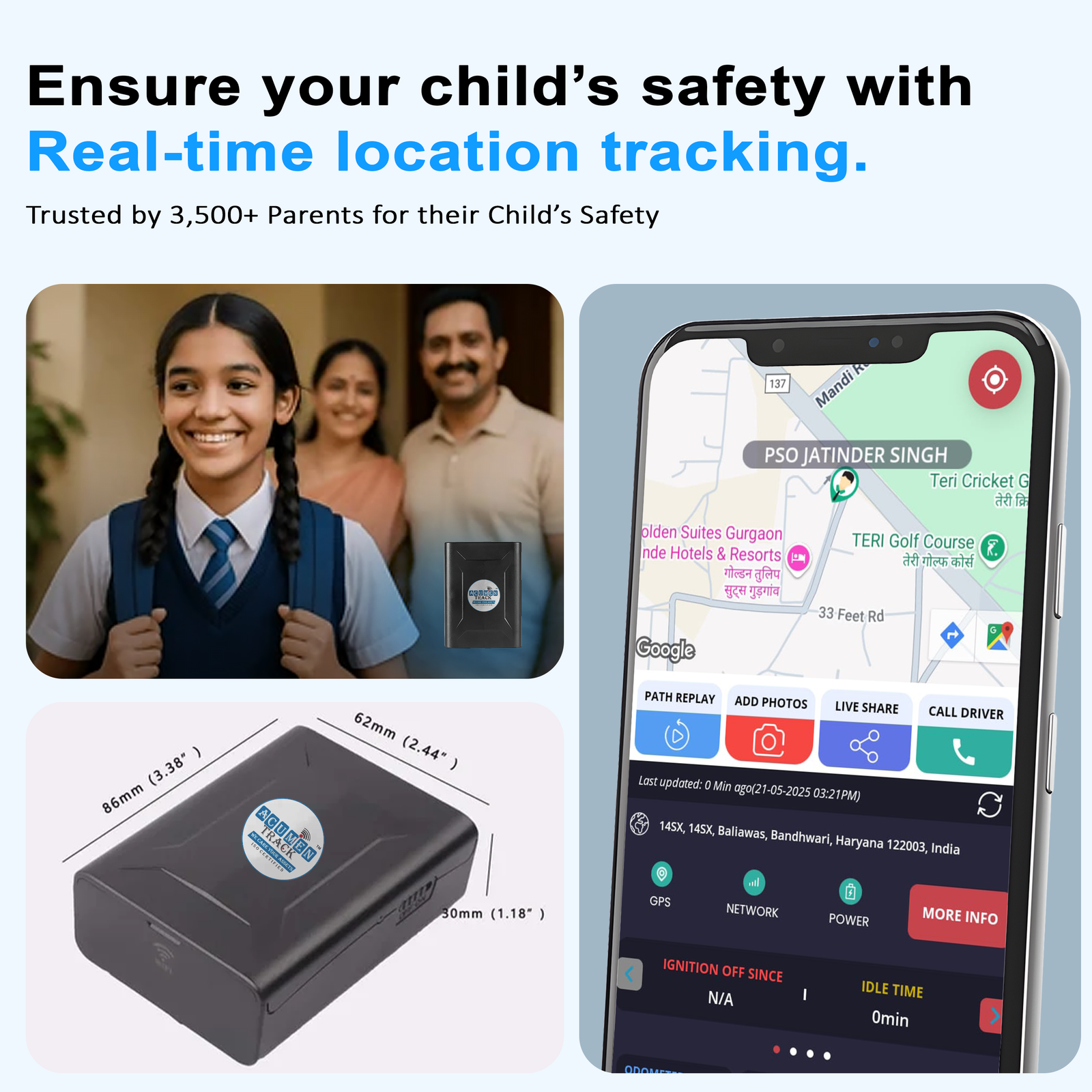 Acumen Track GO GPS Tracker for Car (with 4G SIM) - Wireless GPS Device for Kids, Bike, Car, Scooty or Anything | Magnet Device | Voice Monitoring | 10,000 mAh Battery | 1 Year Android + iOS | - Image 2