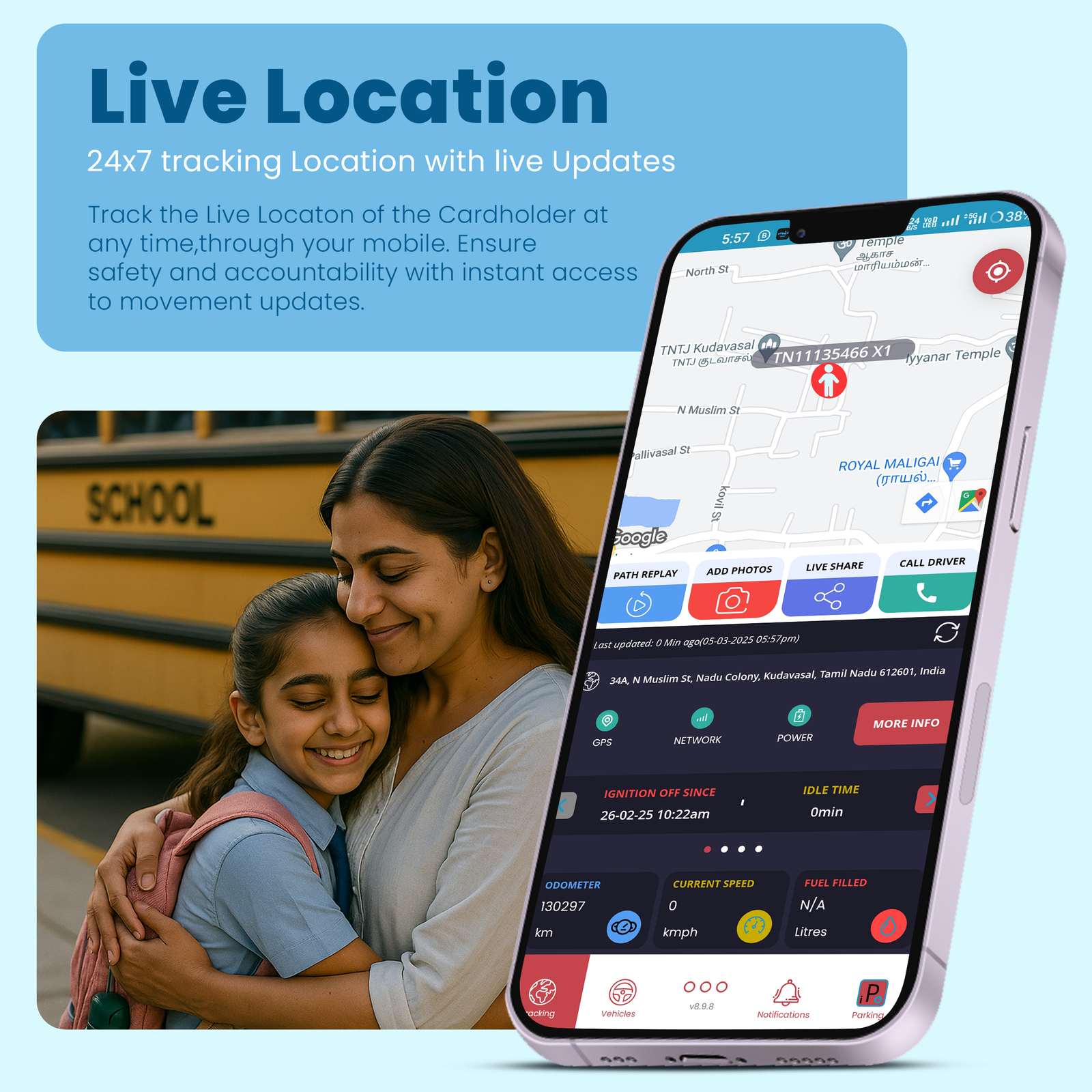 Acumen Track ID Card GPS Tracker for Kids, Students, Seniors & Field Staff | Wireless Live Location Tracking Device with 2-Way Calling, SOS Button, Alerts & 1-Year Premium App Subscription - Image 6