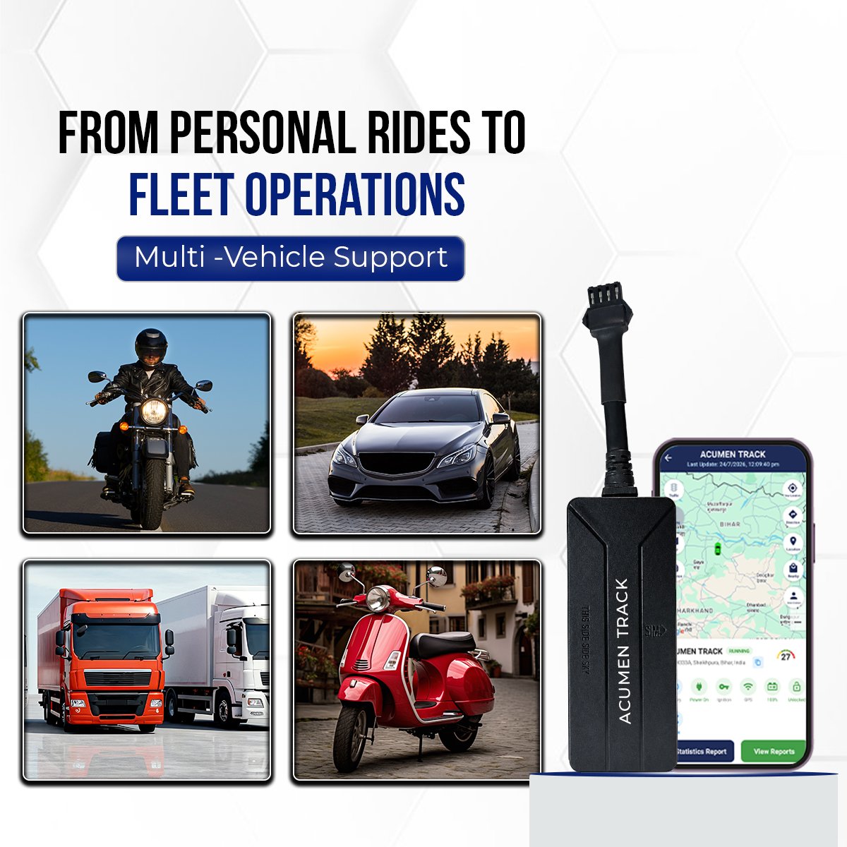 Acumen Track UC 3000 (Remote Engine Lock) - Wired Hidden GPS Tracker with Real-Time Location Tracking,15+ Advanced Features for Car, Bike, Truck, and Bus – 1 Year Free Premium App Subscription - Image 4