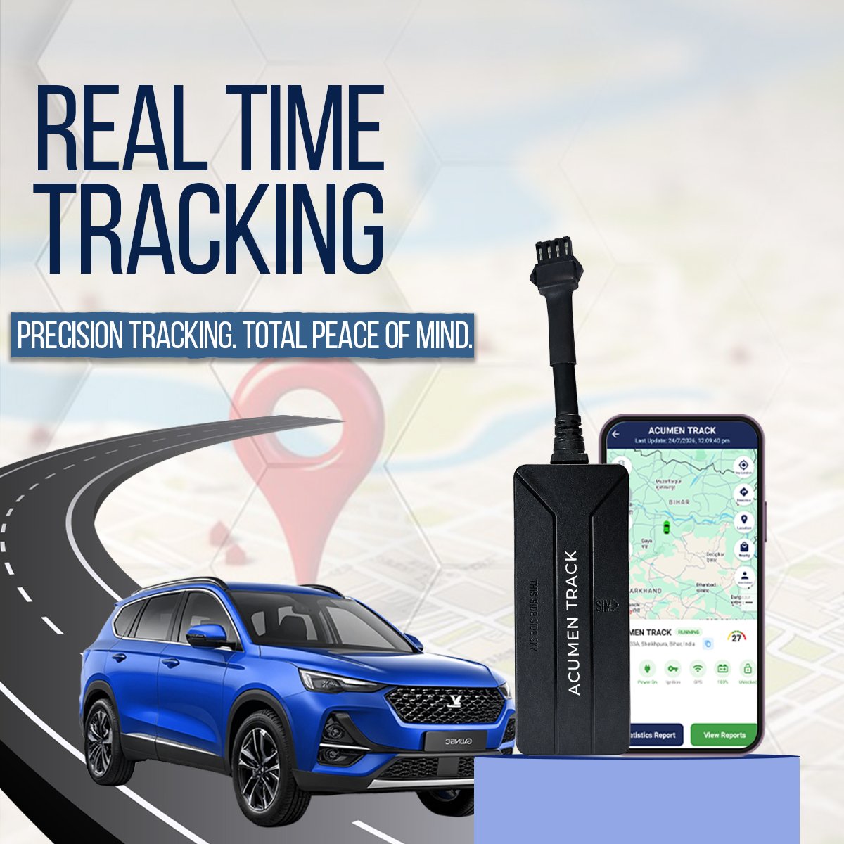 Acumen Track UC 3000 (Remote Engine Lock) - Wired Hidden GPS Tracker with Real-Time Location Tracking,15+ Advanced Features for Car, Bike, Truck, and Bus – 1 Year Free Premium App Subscription - Image 3