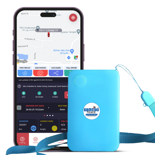 Acumen Track ID Card GPS Tracker for Kids, Students, Seniors & Field Staff | Wireless Live Location Tracking Device with 2-Way Calling, SOS Button, Alerts & 1-Year Premium App Subscription