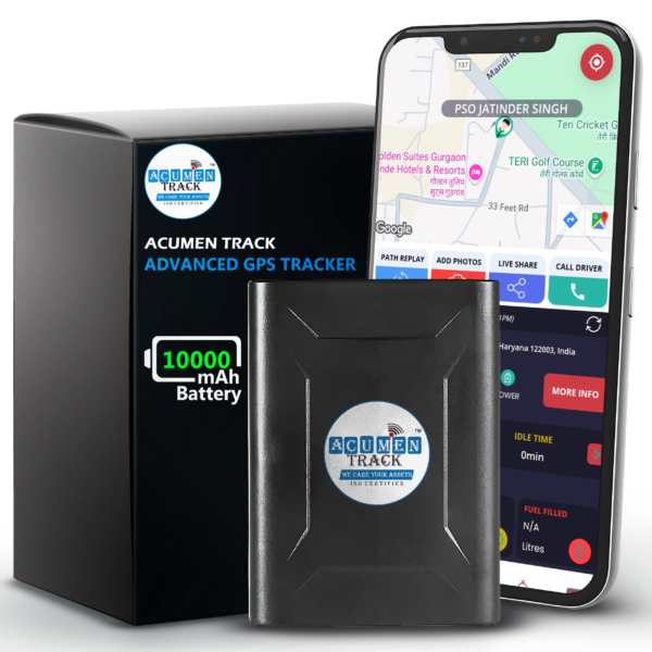 Acumen Track GO GPS Tracker for Car (with 4G SIM) - Wireless GPS Device for Kids, Bike, Car, Scooty or Anything | Magnet Device | Voice Monitoring | 10,000 mAh Battery | 1 Year Android + iOS |