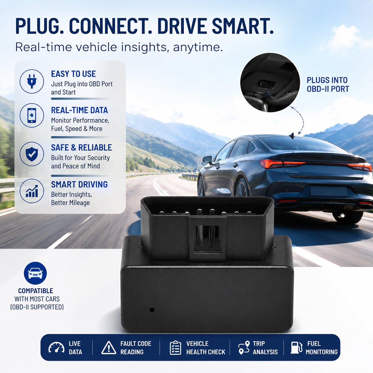 Acumen Track OBD GPS Tracker – Wireless Real-Time Tracker for Car, Voice Monitoring, Geo-Fencing, Easy Plug-in | iOS & Android App, 1-Year Warranty, Car Tracker - Image 4