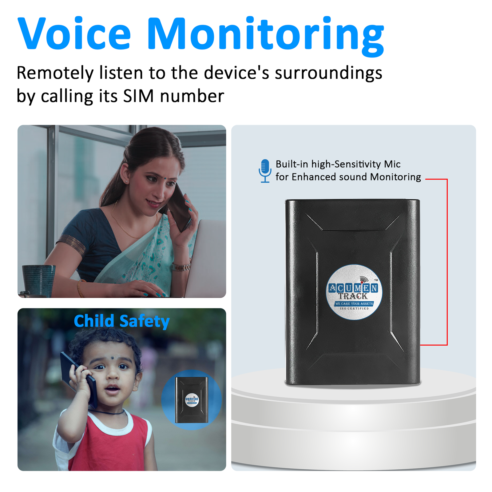 Acumen Track GO GPS Tracker for Car (with 4G SIM) - Wireless GPS Device for Kids, Bike, Car, Scooty or Anything | Magnet Device | Voice Monitoring | 10,000 mAh Battery | 1 Year Android + iOS | - Image 5