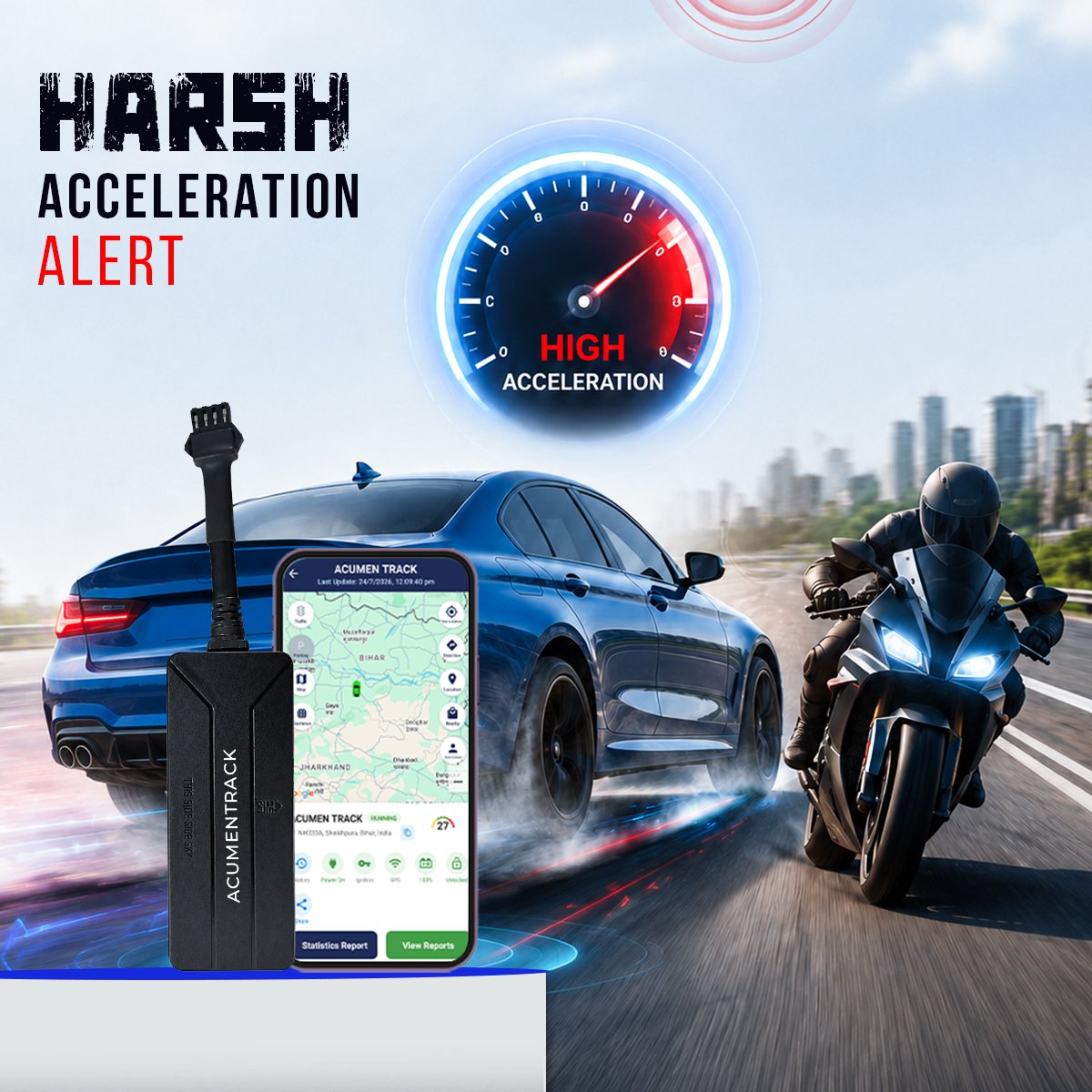Acumen Track UC 3000 (Remote Engine Lock) - Wired Hidden GPS Tracker with Real-Time Location Tracking,15+ Advanced Features for Car, Bike, Truck, and Bus – 1 Year Free Premium App Subscription - Image 6