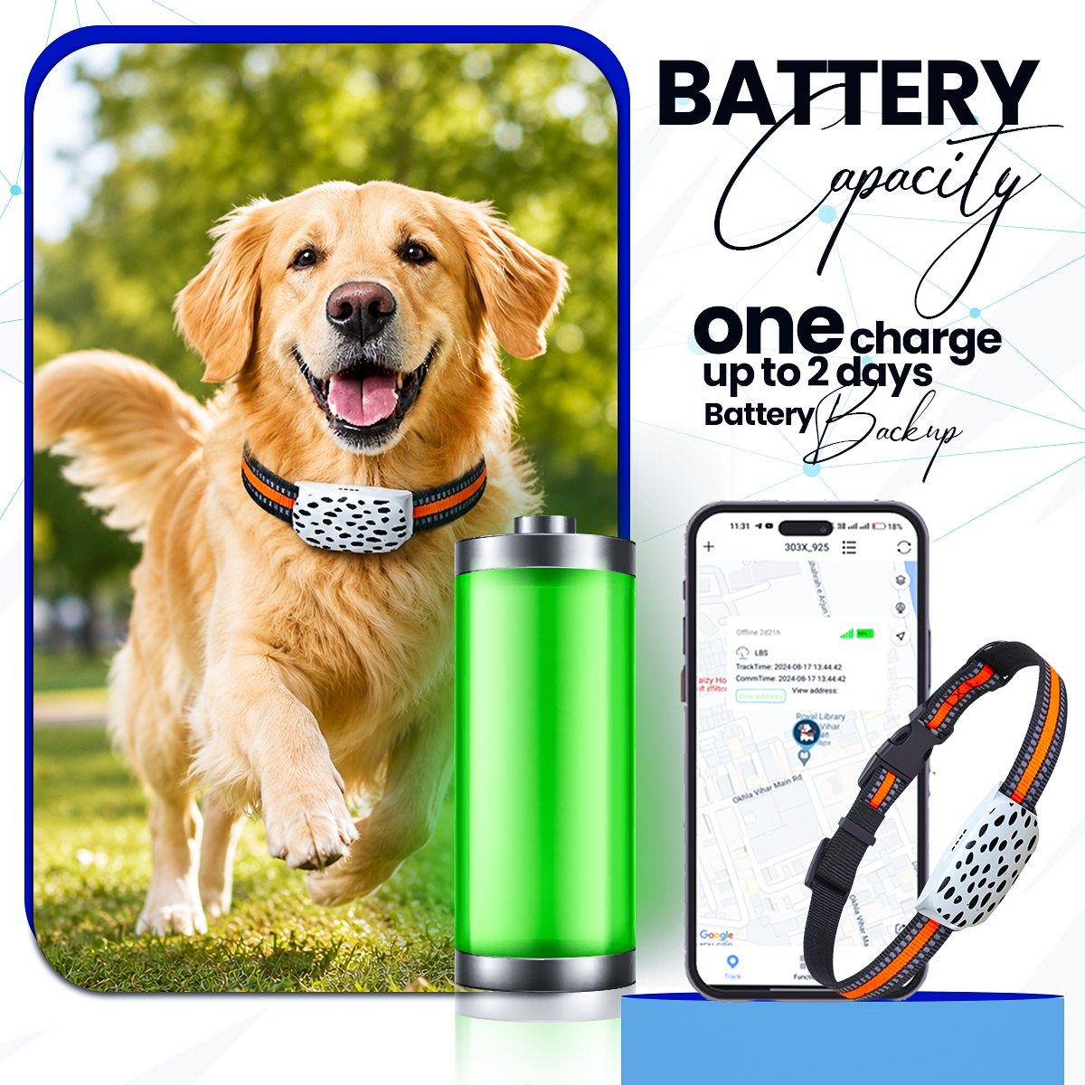 Acumen Track Pet Tracker Wireless GPS Tracker for Dog with Voice Monitoring, GeoFence, Inbuilt Battery 800 Mah Mini GPS Device with one Year Replacement Warranty, Water Resistance GPS Tracker - Image 5