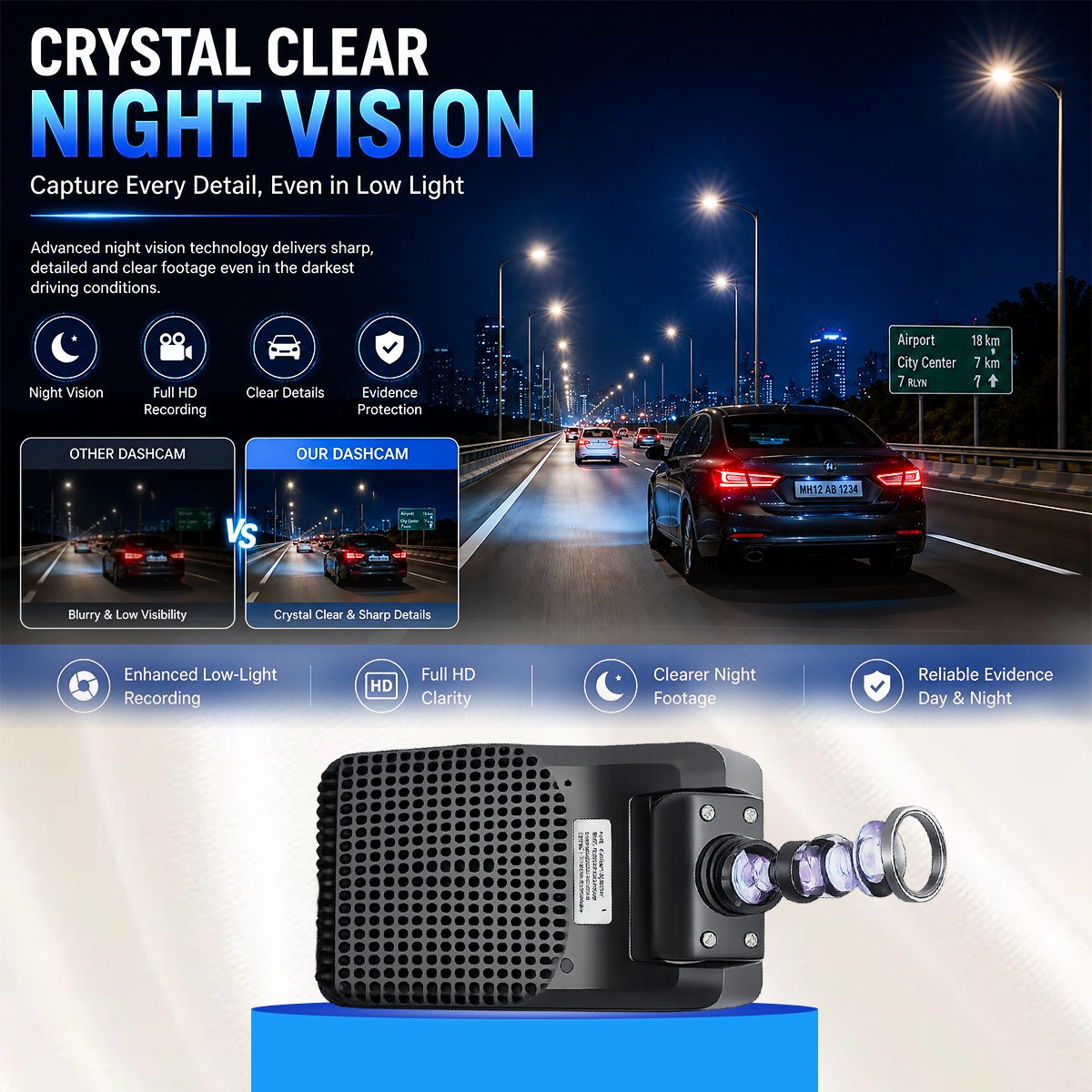 Acumen Track S4 CAT-4 Dashcam, Black, 1080p Full HD, ADAS+DMS, GPS Tracking, 2+2 Channel, 170° Wide Angle, Loop Recording, SOS Alert - Image 6