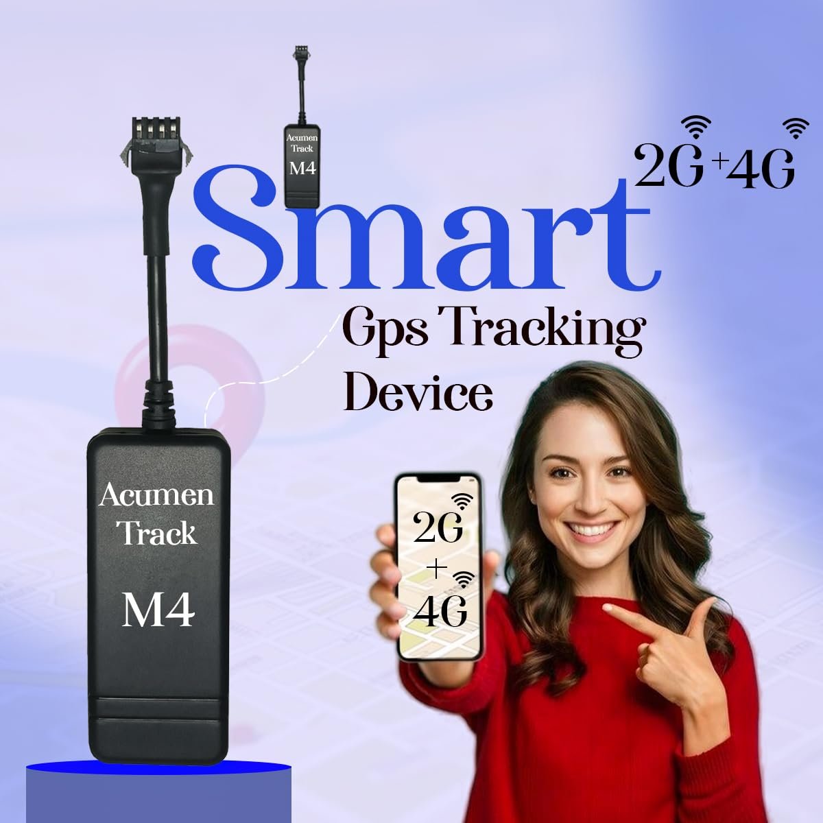 Acumen M4 (2g Plus 4g) – 4g GPS Tracker for Cars, Bike JCB,Trucks, Buses, 4G LTE GPS Device with Engine Cut Off, Ai Enabled, Android & iOS App - Image 6