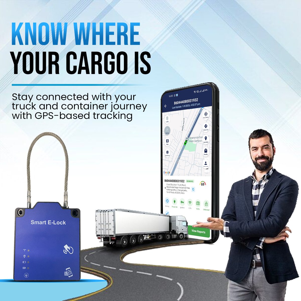 Acumen Track E Lock for Trucks, with GPS Tracker Containers, and Heavy Vehicles – Anti-Theft, Waterproof Smart E Lock with Real-Time Tracking12 Month 4G Data & App Subscription - Image 4