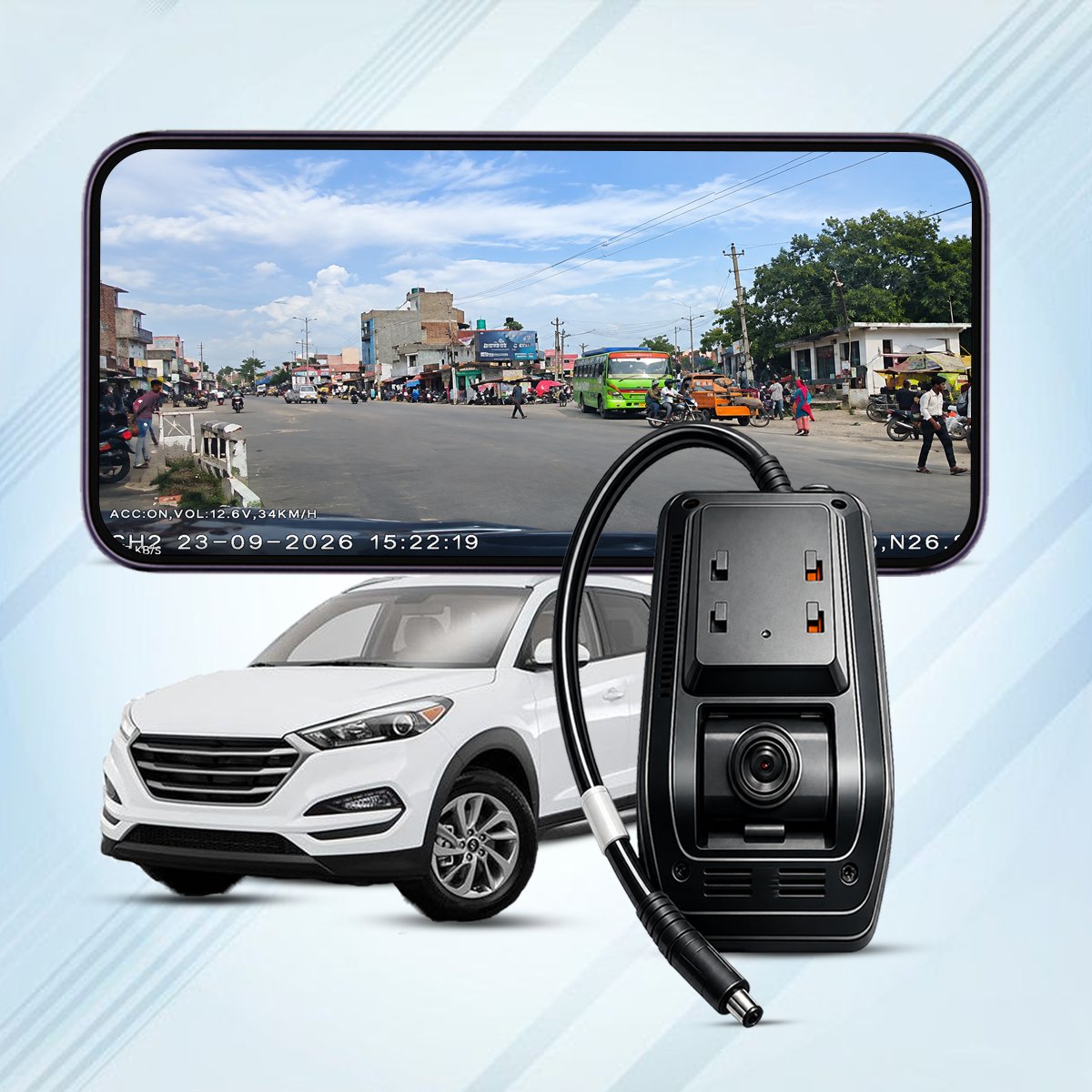 Acumen Track V2 CAT-1 4G GPS Dashcam for Car | Live Video Monitoring, Dual Channel Camera, ADAS & DMS, SOS Alerts, Two-Way Intercom